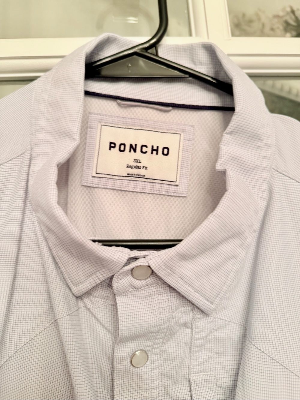 Poncho Men's Light Blue Button-Up Shirt - Regular Fit 3xl